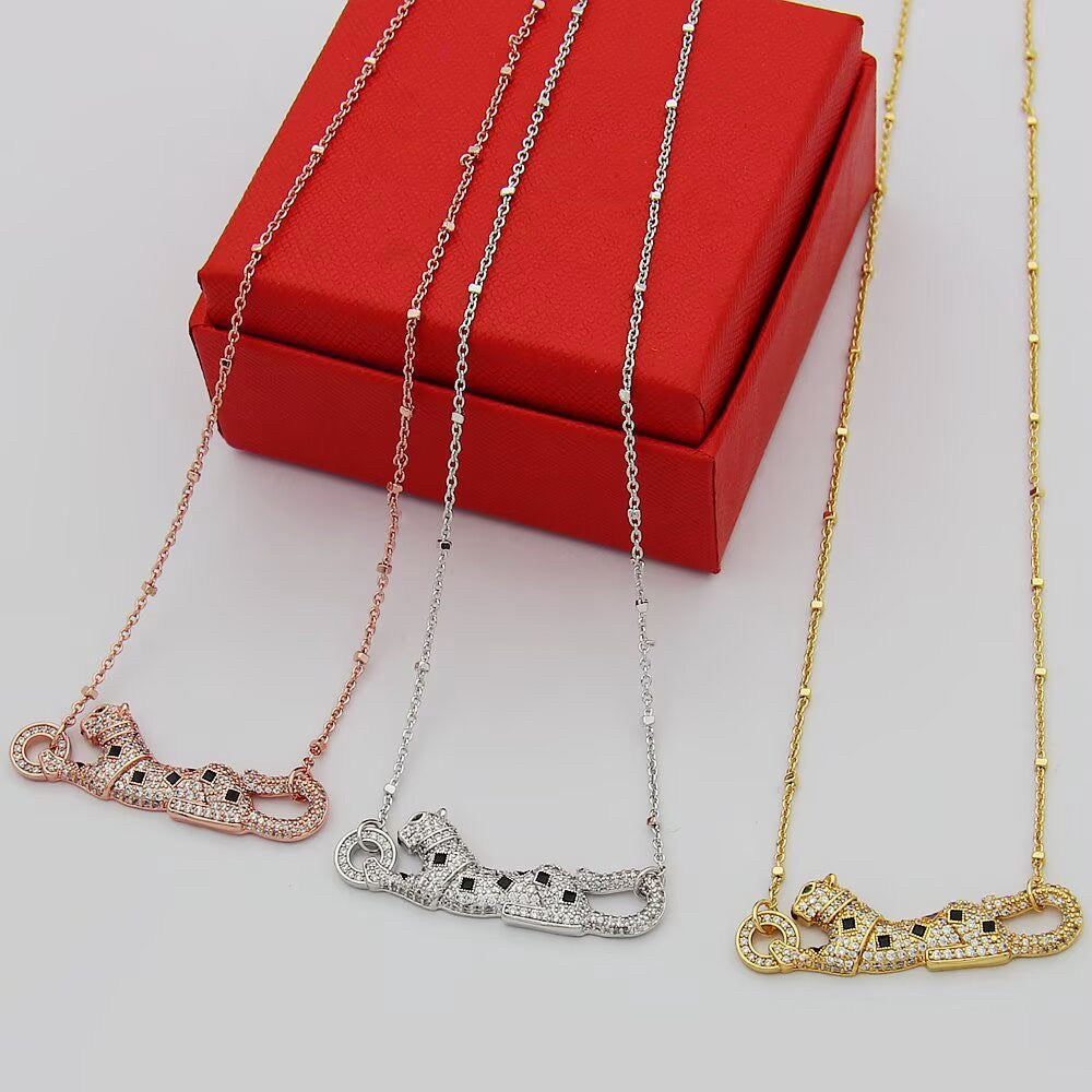[Lumi Jewelry]PANTHERE PAVED DIAMOND NECKLACE