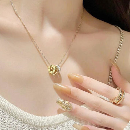 [Lumi Jewelry]LOVE 6 DIAMOND PENDANT NECKLACE