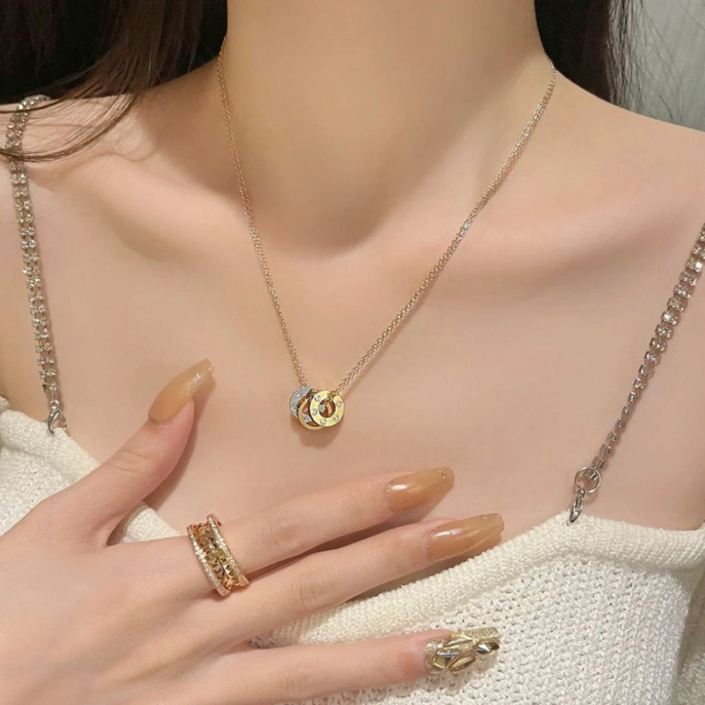 [Lumi Jewelry]LOVE 6 DIAMOND PENDANT NECKLACE
