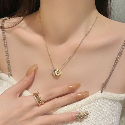 [Lumi Jewelry]LOVE 6 DIAMOND PENDANT NECKLACE