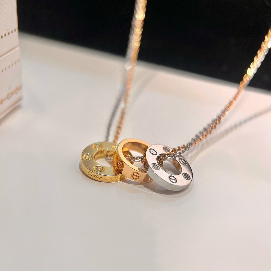 [Lumi Jewelry]LOVE 6 DIAMOND PENDANT NECKLACE