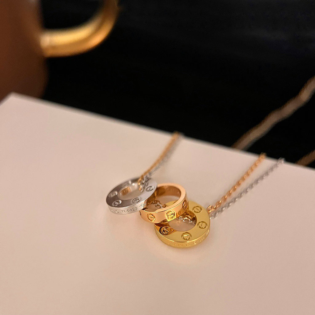 [Lumi Jewelry]LOVE 6 DIAMOND PENDANT NECKLACE