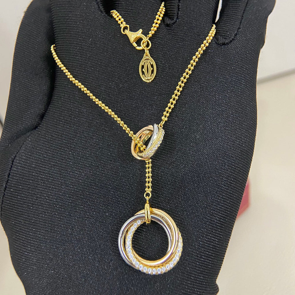 [Lumi Jewelry]TRINITY DIAMONDS NECKLACE