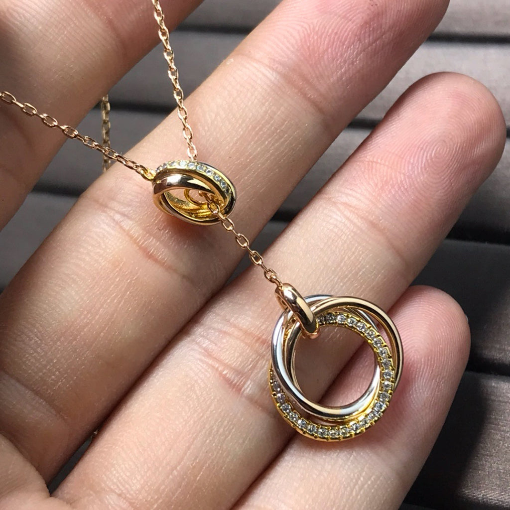 [Lumi Jewelry]TRINITY DIAMONDS NECKLACE