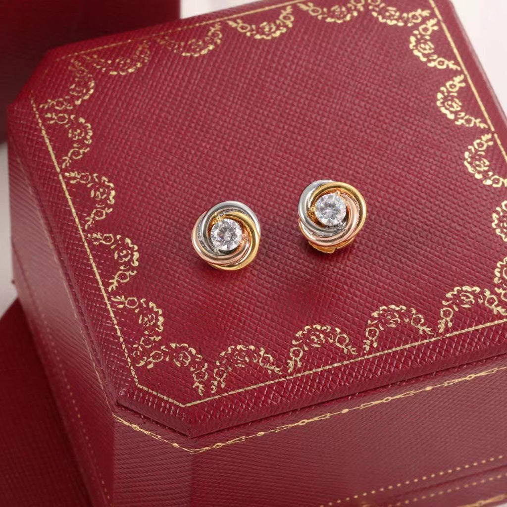 [Lumi Jewelry]TRINITY STUD DIAMOND EARRINGS