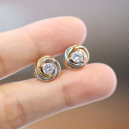 [Lumi Jewelry]TRINITY STUD DIAMOND EARRINGS