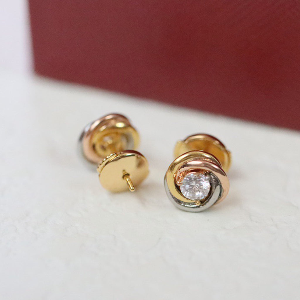 [Lumi Jewelry]TRINITY STUD DIAMOND EARRINGS