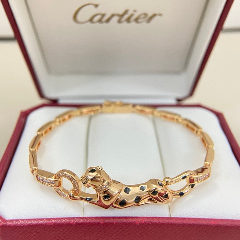 [Lumi Jewelry]PANTHERE HALF DIAMOND ON CHAIN BRACELET