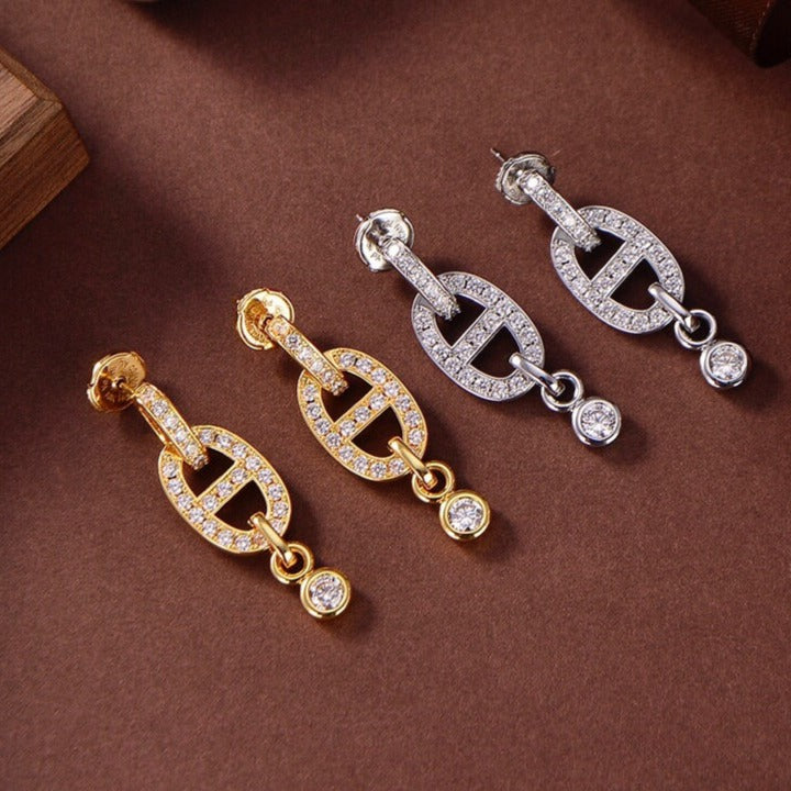 [Lumi Jewelry]HM CHAINE DIAMOND EARRINGS