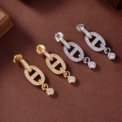 [Lumi Jewelry]HM CHAINE DIAMOND EARRINGS