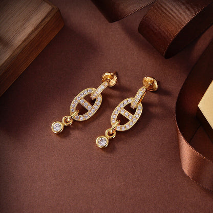 [Lumi Jewelry]HM CHAINE DIAMOND EARRINGS