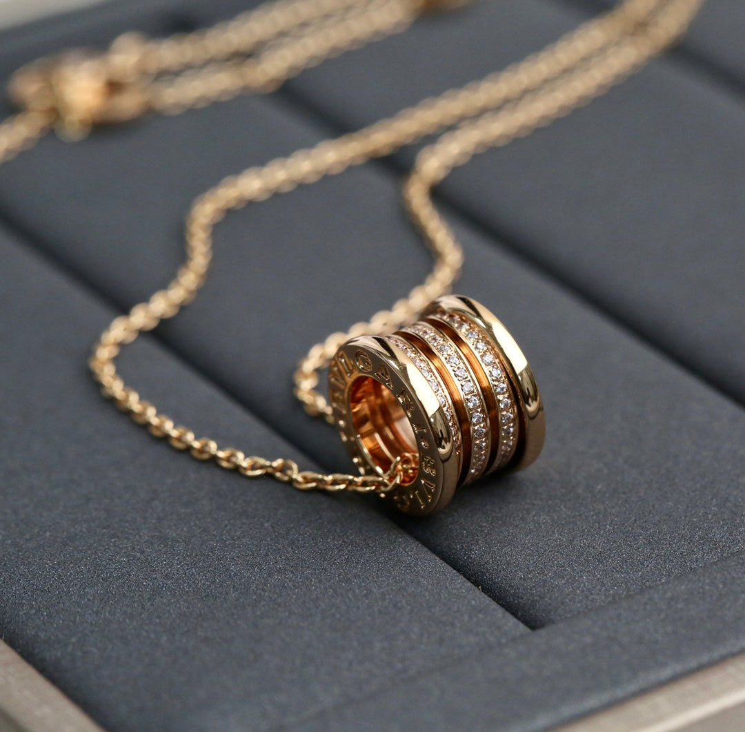 [Lumi Jewelry]ZERO 1 PINK GOLD DIAMOND NECKLACE