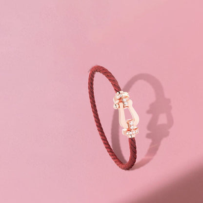 [Lumi Jewelry]FORCE 10 HALF DIAMOND PINK GOLD RED CORDERI LARGE AND MEDIUM MODEL