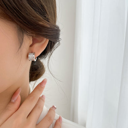 [Lumi Jewelry]ZERO 1 DIAMOND PAVED EARRINGS