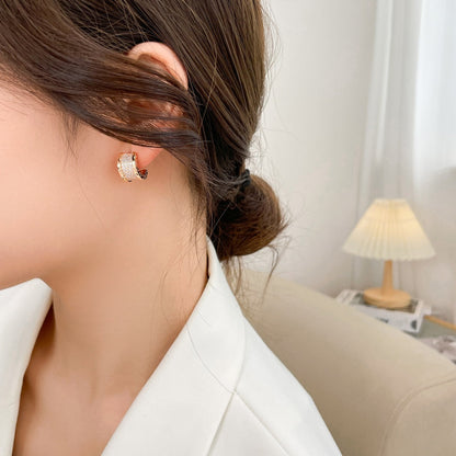 [Lumi Jewelry]ZERO 1 DIAMOND PAVED EARRINGS