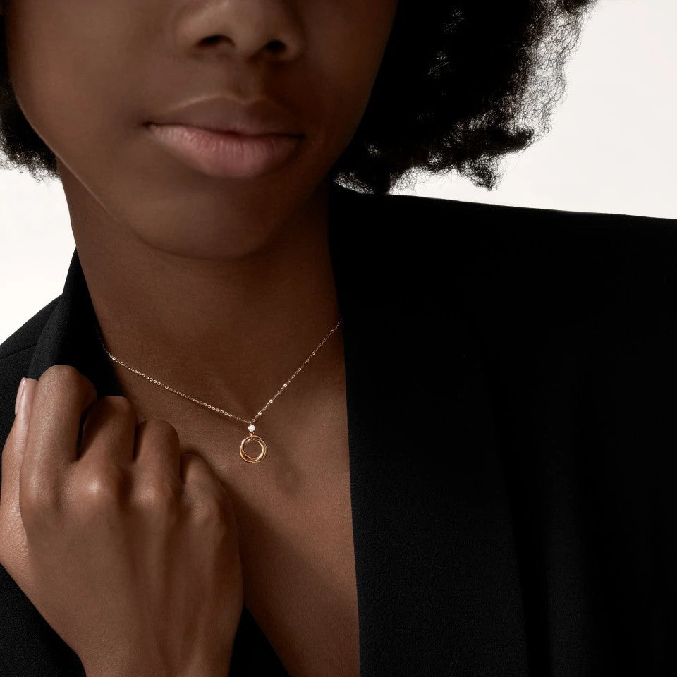 [Lumi Jewelry]TRINITY  NECKLACE 1 DIAMOND