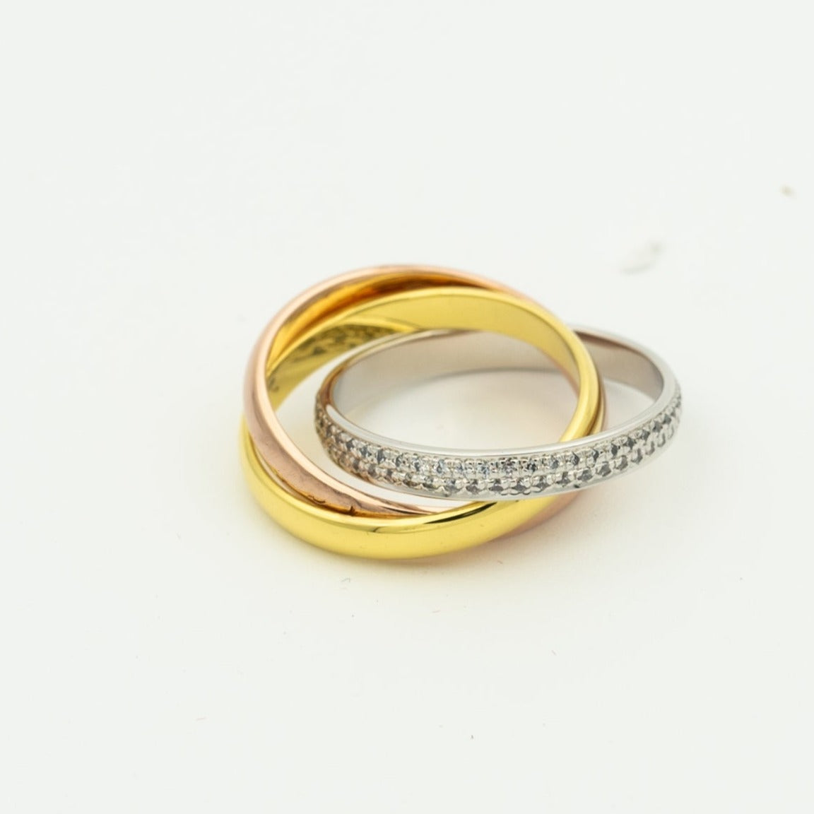 [Lumi Jewelry]TRINITY RING GOLD PINK GOLD SILVER DIAMONDS