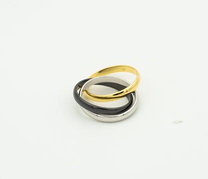 [Lumi Jewelry]TRINITY RING BLACK GOLD SILVER