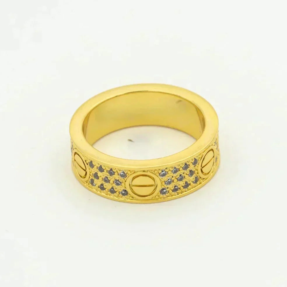 [Lumi Jewelry]LOVE RING 5.5MM DIAMONDS PAVED