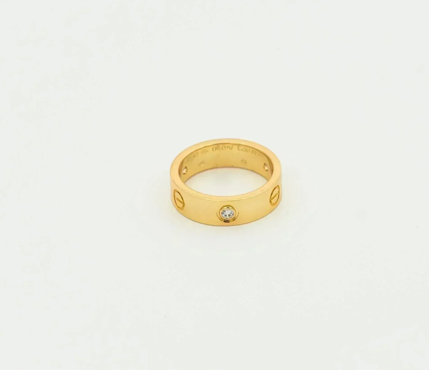 [Lumi Jewelry]LOVE RING 5.5MM 3 DIAMONDS GOLD