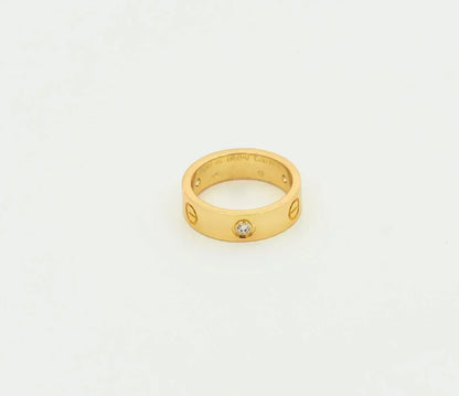 [Lumi Jewelry]LOVE RING 5.5MM 3 DIAMONDS GOLD