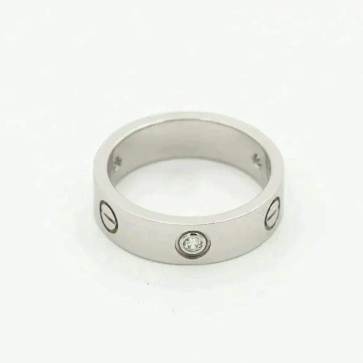 [Lumi Jewelry]LOVE RING 5.5MM 3 DIAMONDS SILVER