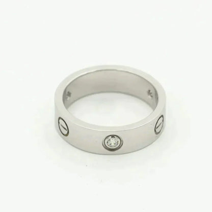 [Lumi Jewelry]LOVE RING 5.5MM 3 DIAMONDS SILVER
