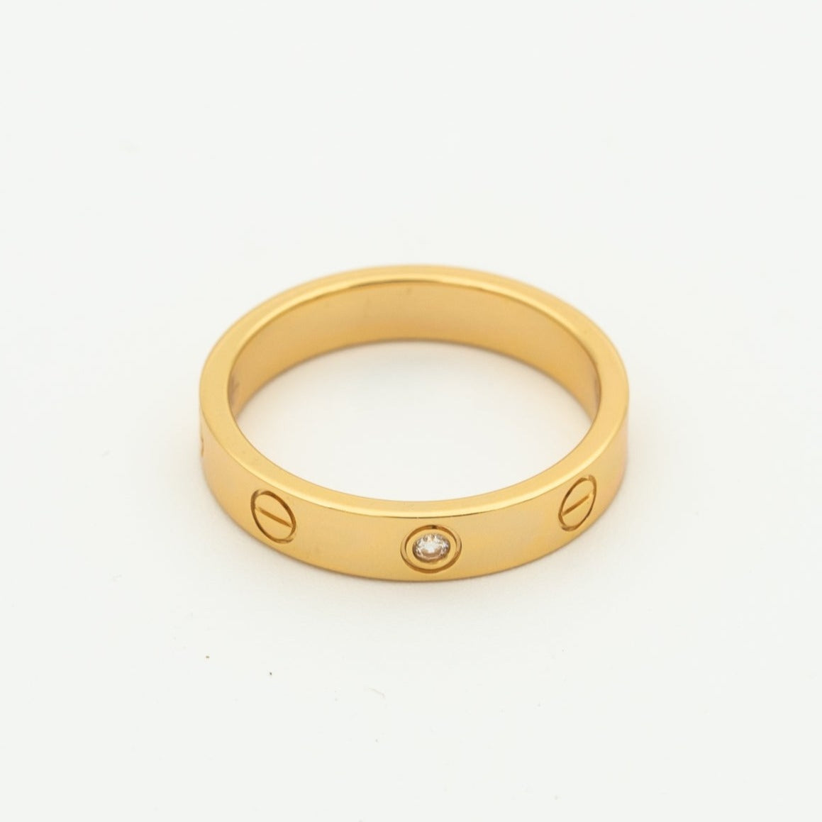 [Lumi Jewelry]LOVE RING 4MM 1 DIAMOND PINK GOLD