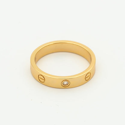 [Lumi Jewelry]LOVE RING 4MM 1 DIAMOND PINK GOLD