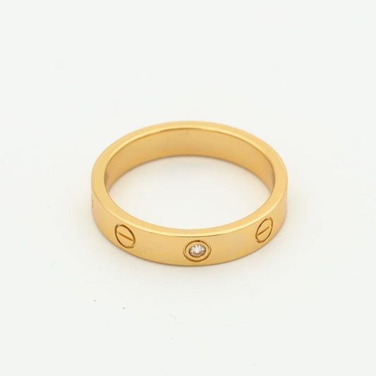 [Lumi Jewelry]LOVE RING 4MM 1 DIAMOND PINK GOLD
