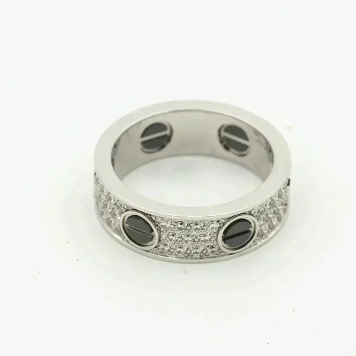 [Lumi Jewelry]LOVE RING 5.5MM DIAMONDS PAVED CERAMIC