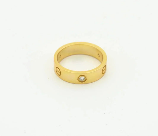 [Lumi Jewelry]LOVE RING 4MM 1 DIAMOND GOLD