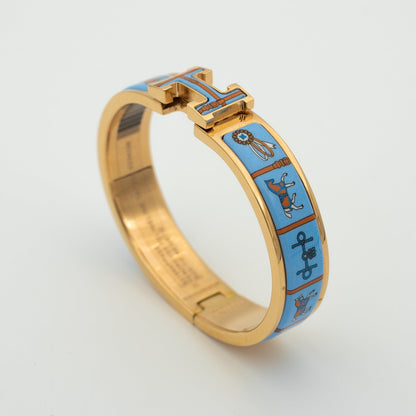 [Lumi Jewelry]H PINK GOLD BRACELET BLUE CERAMIC