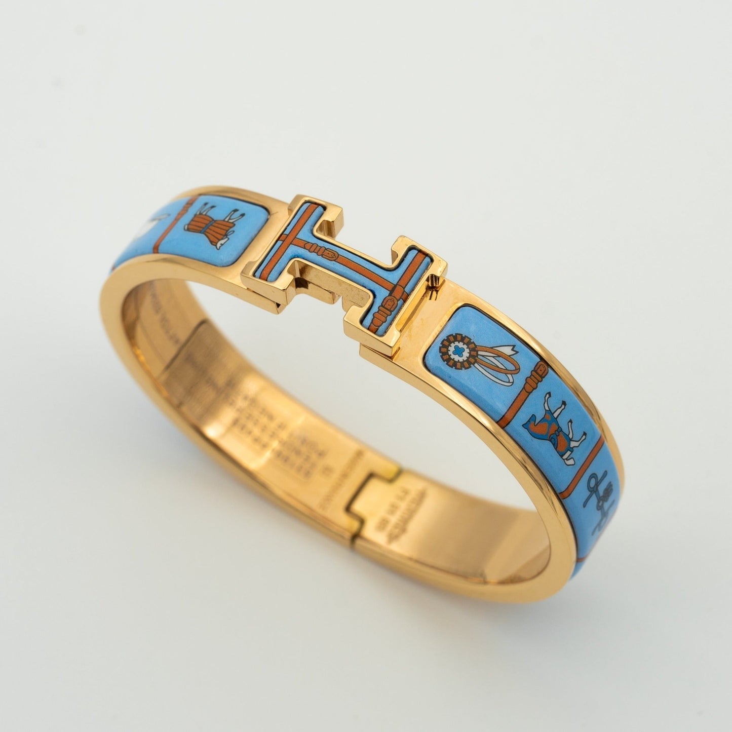 [Lumi Jewelry]H PINK GOLD BRACELET BLUE CERAMIC