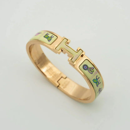 [Lumi Jewelry]H PINK GOLD BRACELET CREAM CERAMIC