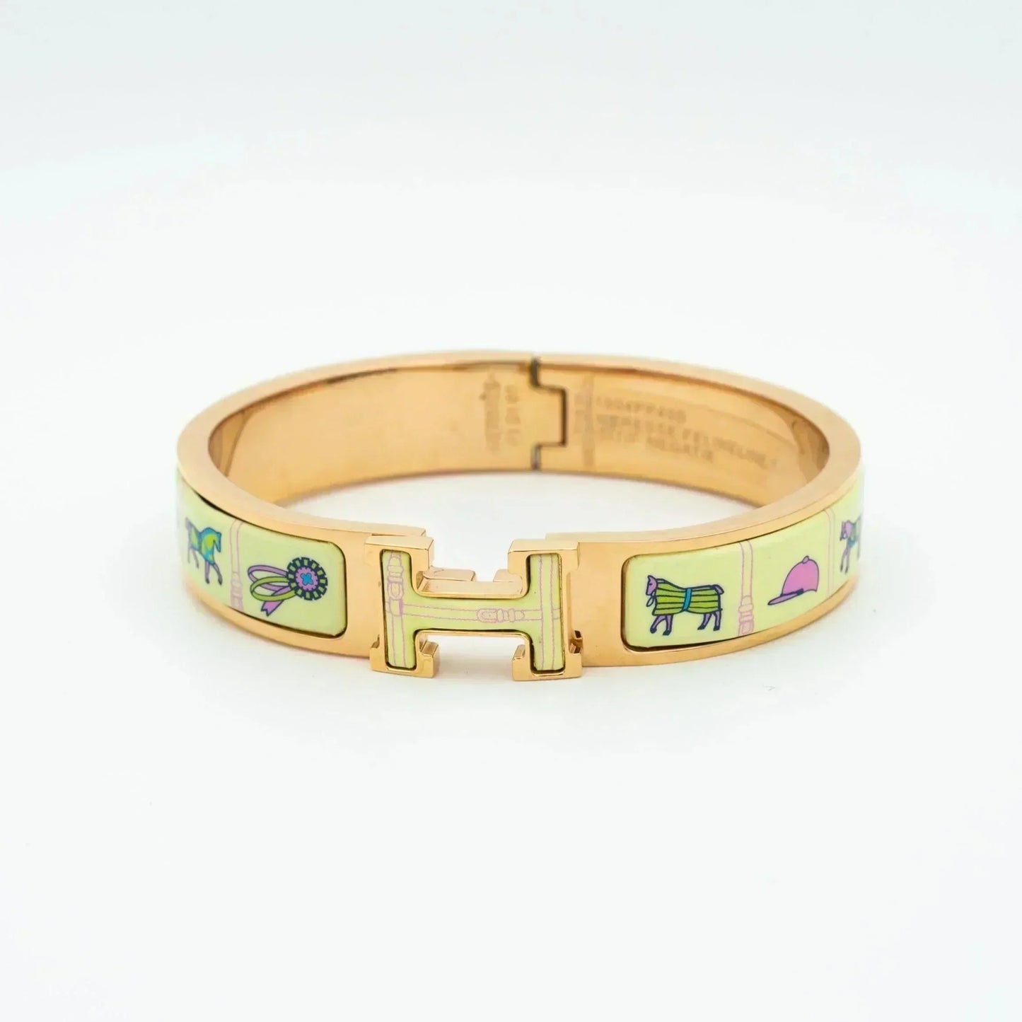 [Lumi Jewelry]H PINK GOLD BRACELET CREAM CERAMIC