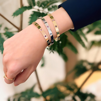 [Lumi Jewelry]2026 RAINBOW LOVE BRACELET 6.1MM  10 DIAMONDS