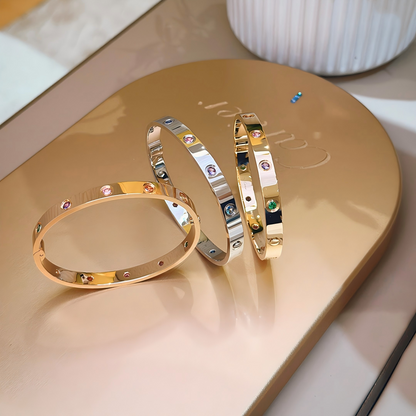 [Lumi Jewelry]2026 RAINBOW LOVE BRACELET 6.1MM  10 DIAMONDS