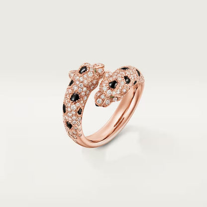 [Lumi Jewelry]PANTHERE DOUBLE HEADED FULL DIAMOND  RING