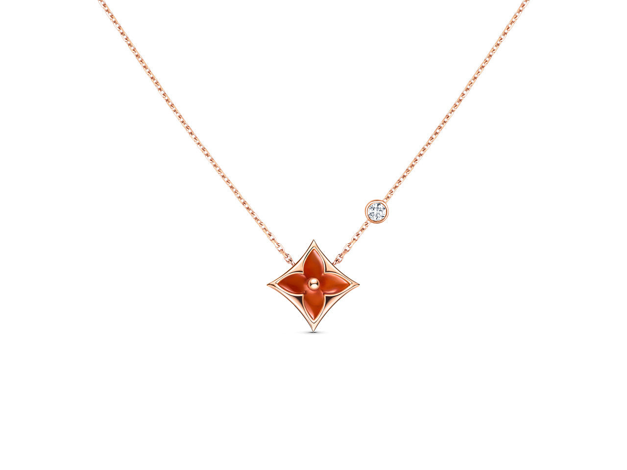 [Lumi Jewelry]STAR NECKLACE PINK GOLD 1 DIAMOND