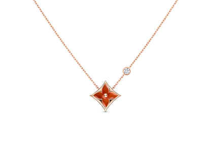 [Lumi Jewelry]STAR NECKLACE PINK GOLD 1 DIAMOND