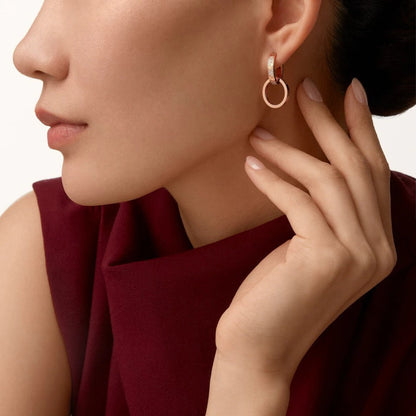 [Lumi Jewelry]LOVE 3.3MM DANGLE HALF DIAMOND EARRINGS