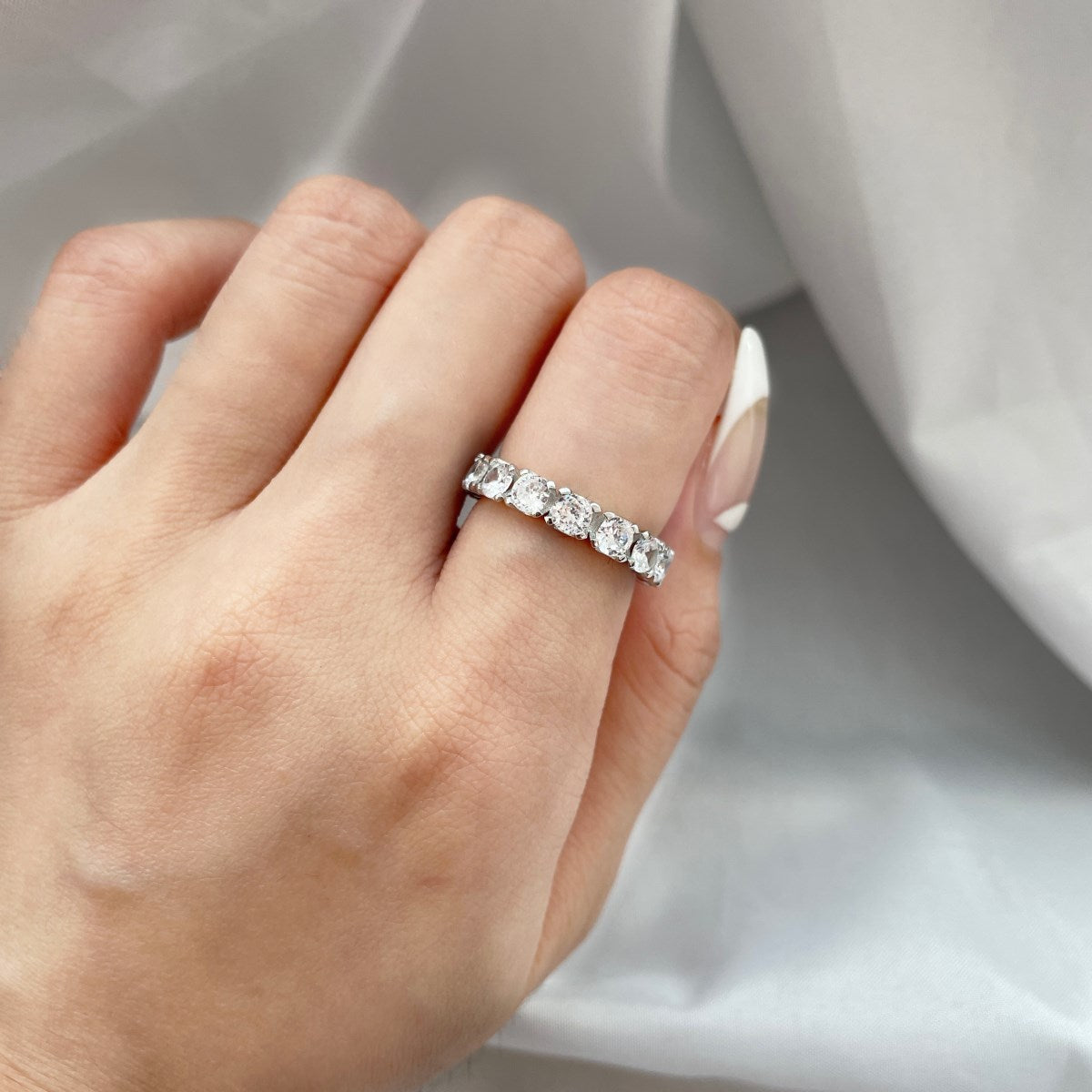 [Lumi Jewelry]Eternity Round Cut Tennis Ring