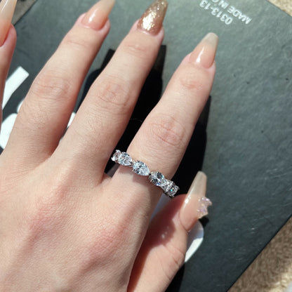 [Lumi Jewelry]Exquisite Pear Cut Tennis Ring