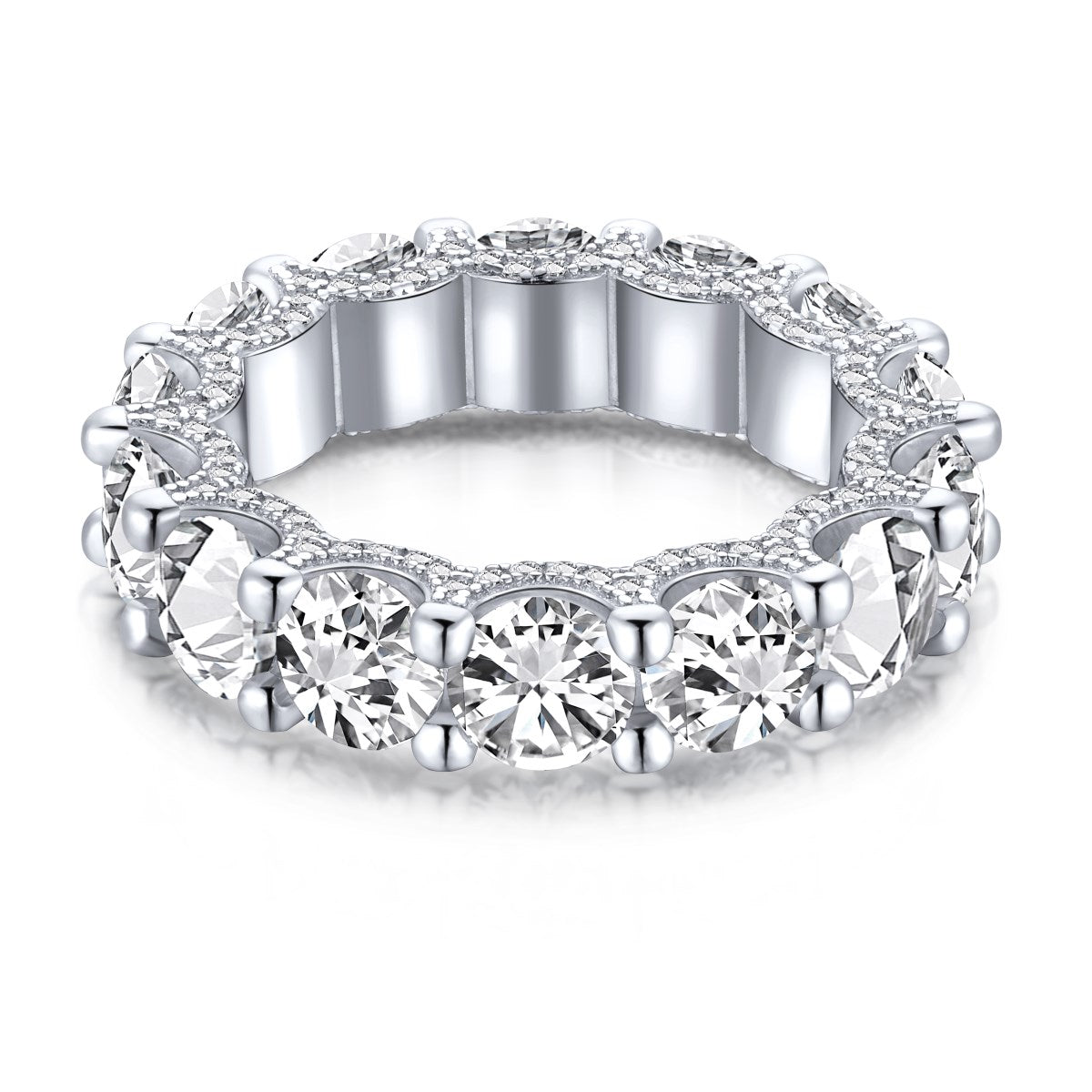[Lumi Jewelry]Gorgeous Round Cut Tennis Ring