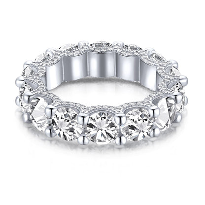 [Lumi Jewelry]Gorgeous Round Cut Tennis Ring