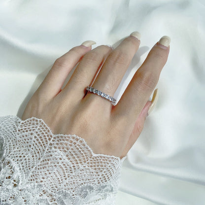 [Lumi Jewelry]Sparkling Round Cut Tennis Ring