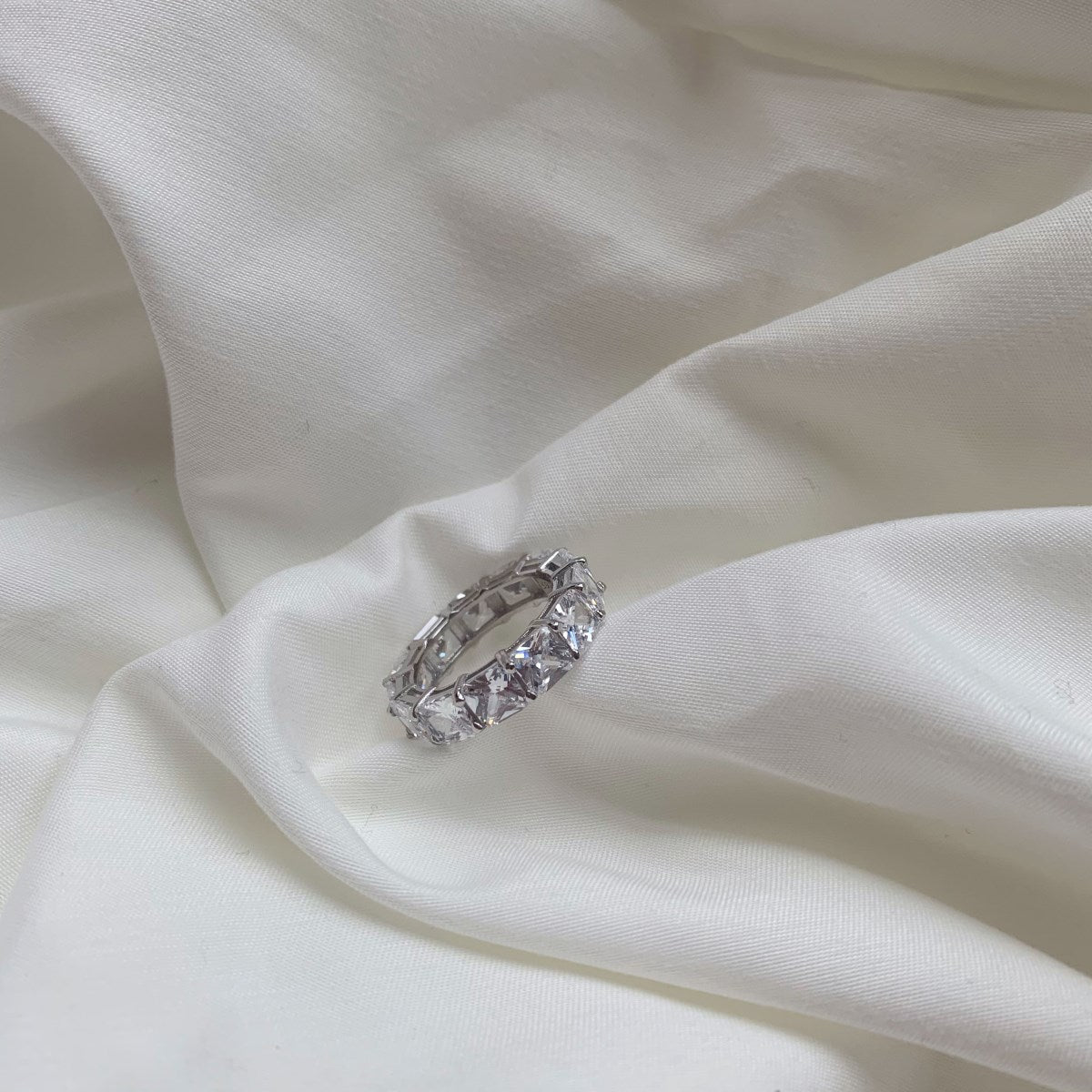 [Lumi Jewelry]Elegant Princess Cut Tennis Ring