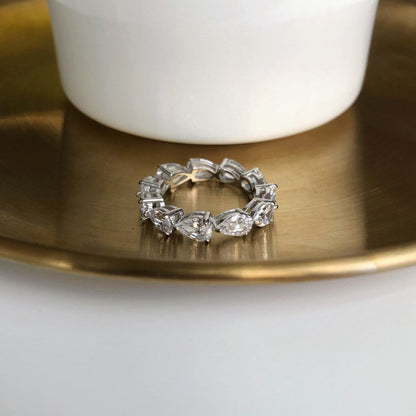 [Lumi Jewelry]Exquisite Pear Cut Tennis Ring