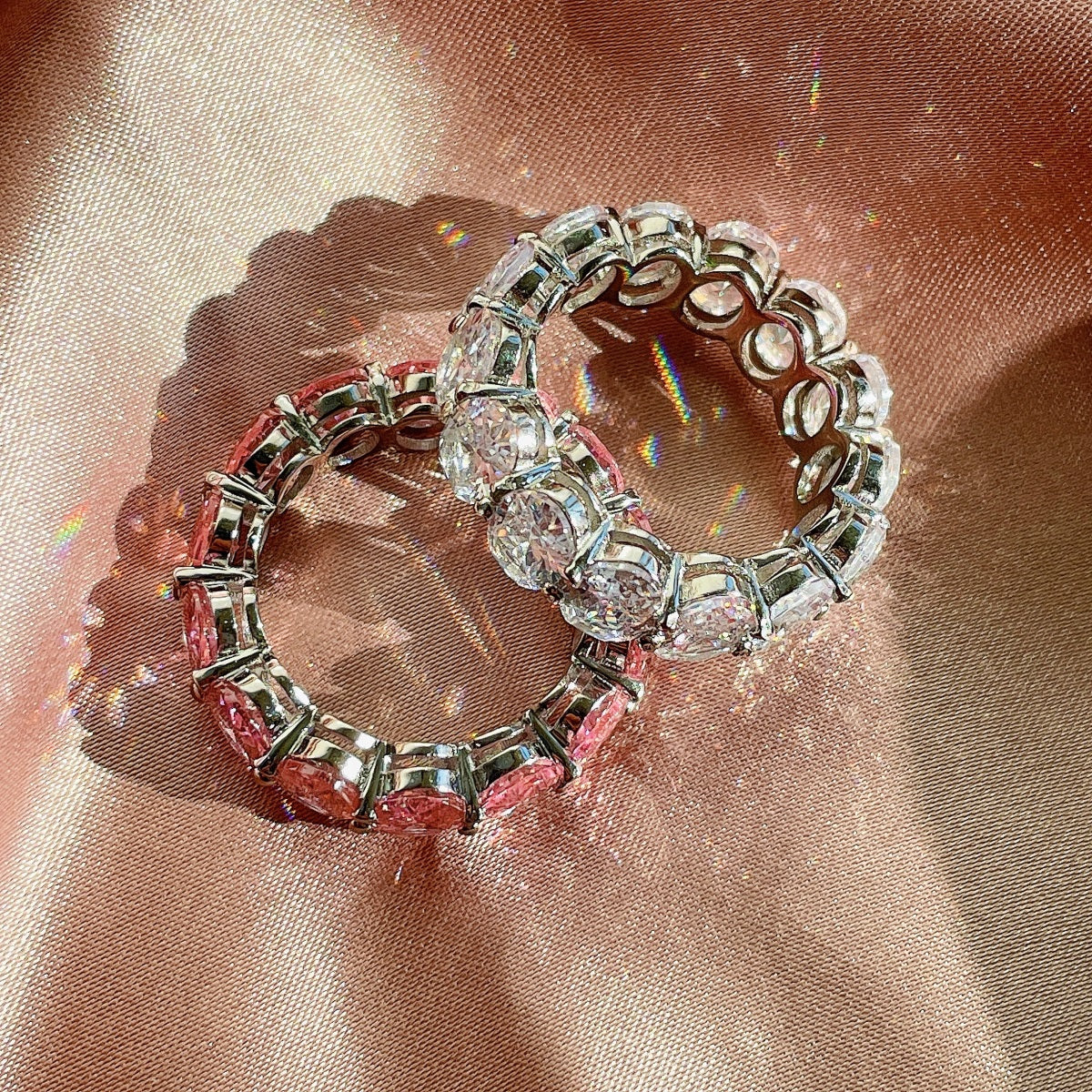 [Lumi Jewelry]Dainty Elongated Cushion Cut Tennis Ring